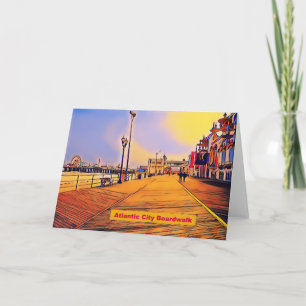 Beach Boardwalk Pop Art Card