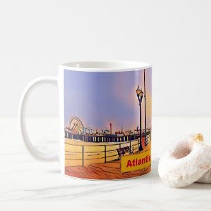 Beach Boardwalk Pop Art Coffee Mug