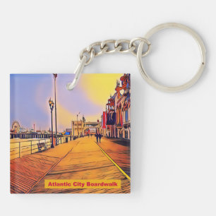 Beach Boardwalk Pop Art Keychain