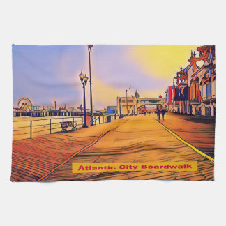 Beach Boardwalk Pop Art Kitchen Towel