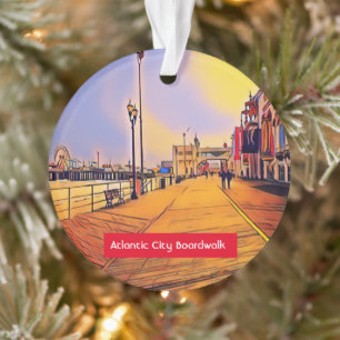 Beach Boardwalk Pop Art Ornament