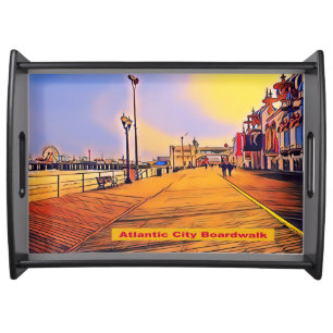 Beach Boardwalk Pop Art Serving Tray