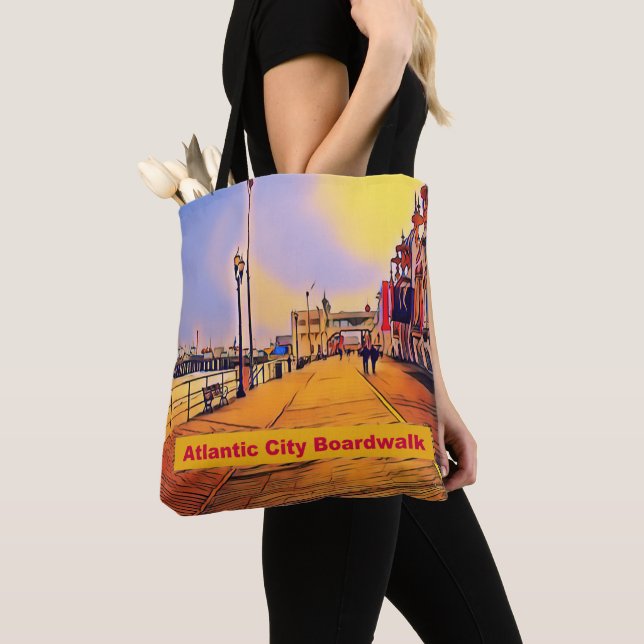 Beach Boardwalk Pop Art Tote Bag (Close Up)
