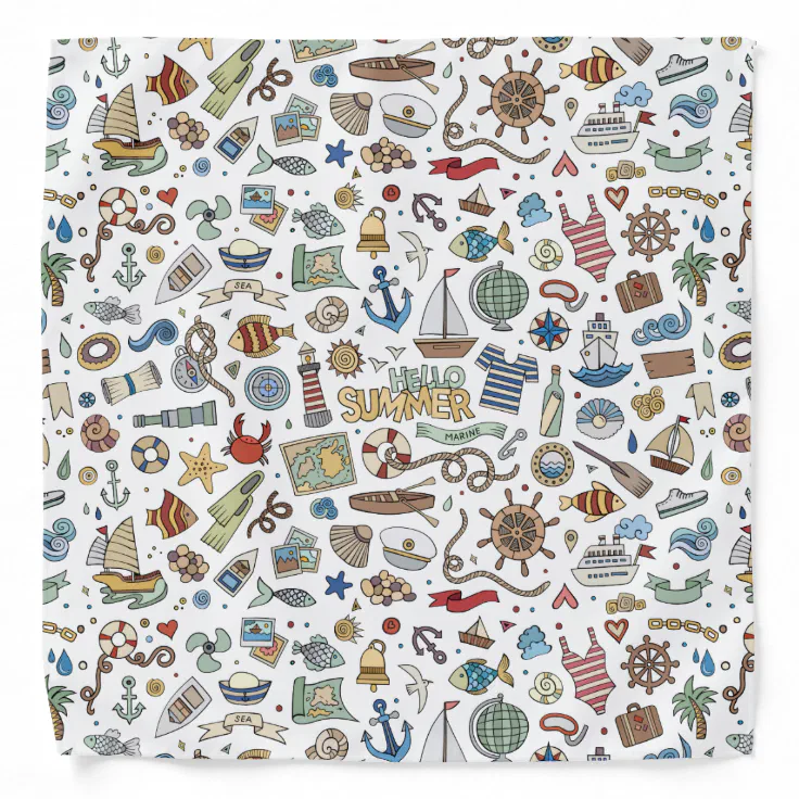 Beach & Boat, Nautical Themed Bandana