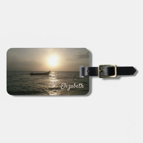 BeachBoatSunset  _Personalized Luggage Tag