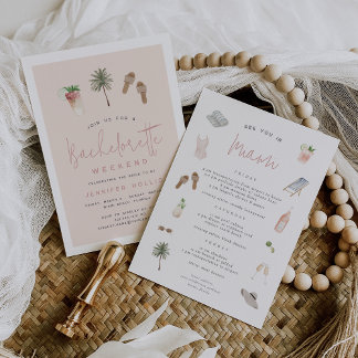 Beach Boho Bachelorette Weekend Itinerary & Invitation