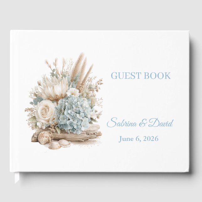 Beach Boho Wedding Guest Book (Front)