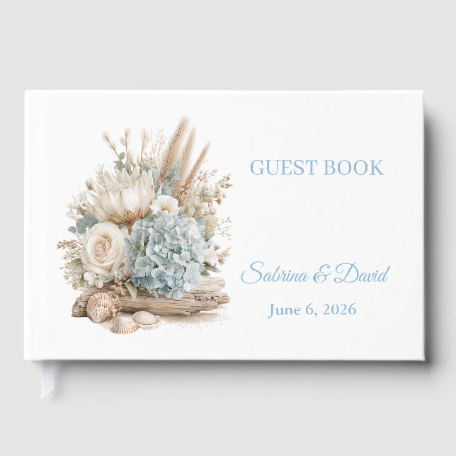 Beach Boho Wedding Guest Book (Front)