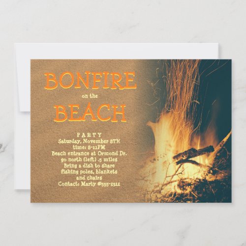 Beach Bonfire Party Celebration Invitation