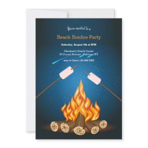 Beach Bonfire Party Invitation
