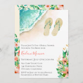 Beach Botanical Flip Flops Bridal Shower Invitation (Front/Back)