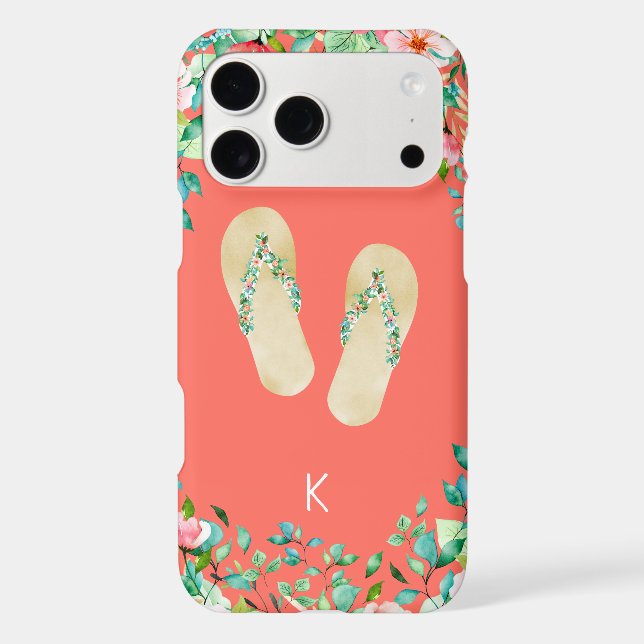Beach Botanical Flip Flops Iphone Case (Back)