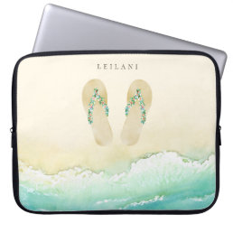 Beach Botanical Flip Flops Laptop Sleeve