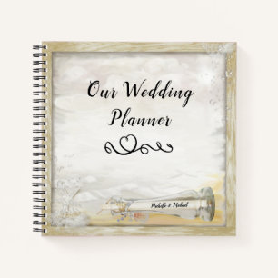 Beach Bottle Wedding Plans Spiral Notebook
