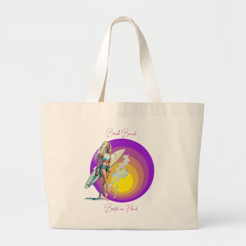 Beach Bound Board in Hand Large Tote Bag