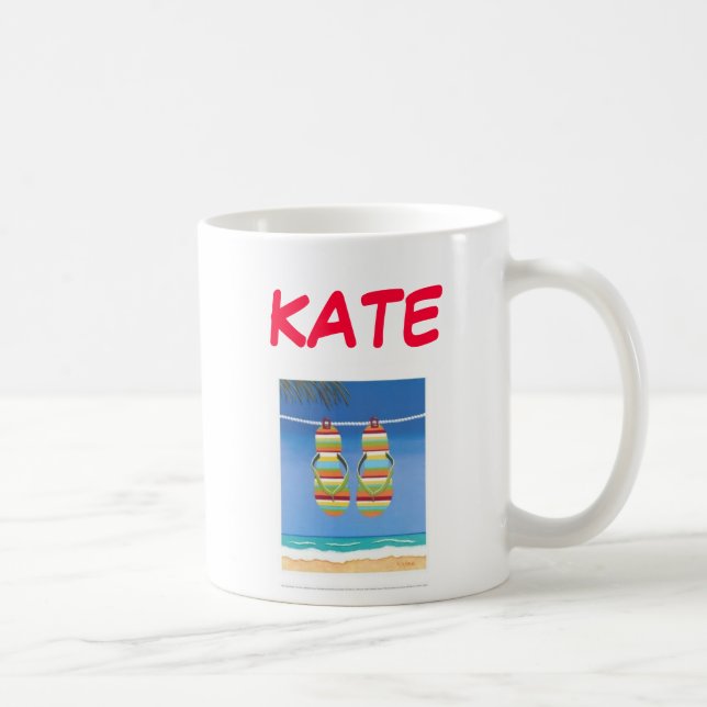 Beach-Bound-Flip-Flops-Print-C12042747, KATE, m... Coffee Mug (Right)