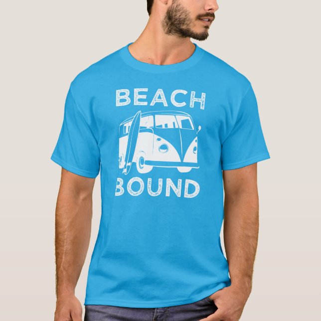 Beach Bound Funny Men's Shirt Surfer (Front)