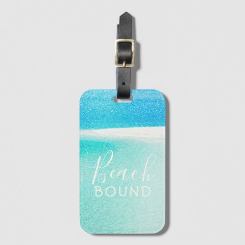 Beach Bound Glitter Beach Luggage Tag