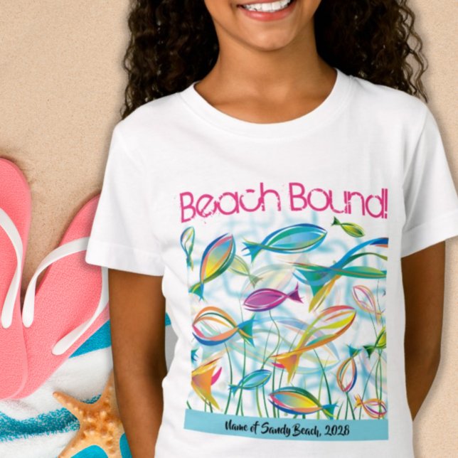 Beach Bound Quote Tropical Fish Vacation T-Shirt (Creator Uploaded)