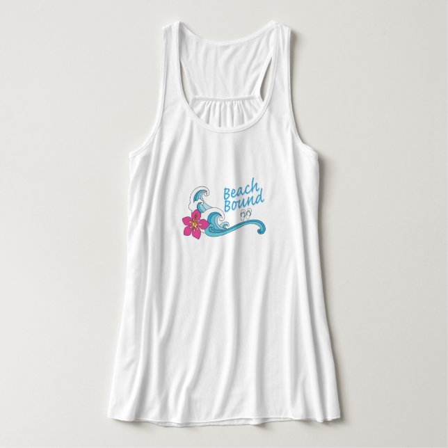 Beach Bound Women's Flowy Racerback Tank Top (Design Front)