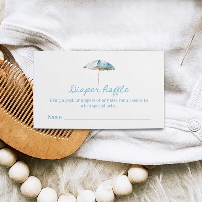 Beach Boy Baby Shower Diaper Game Ticket Enclosure Card (Beach Baby Shower Diaper Raffle Ticket)