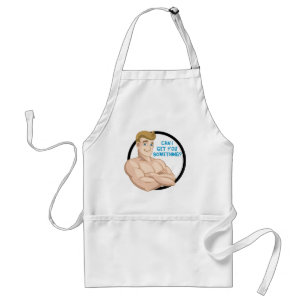 Beach Boy Surfer Dude Cartoon Muscle Guy Service Adult Apron