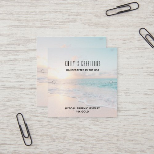 Beach Bracelet Display Jewelry Holder Square Business Card
