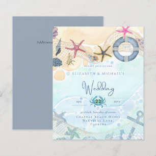 Beach Bridal Shower Coastal Nautical Invitation