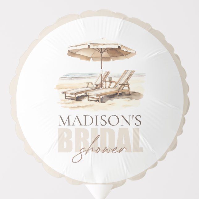 Beach Bridal Shower Elegant Pastel Balloon (Front)