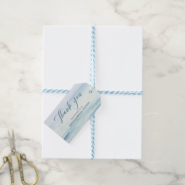 Beach Bridal Shower Favor Tag (With Twine)