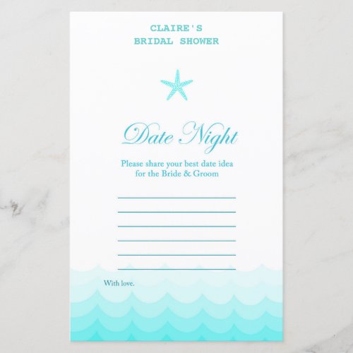 Beach Bridal Shower Game Nautical Mermaid