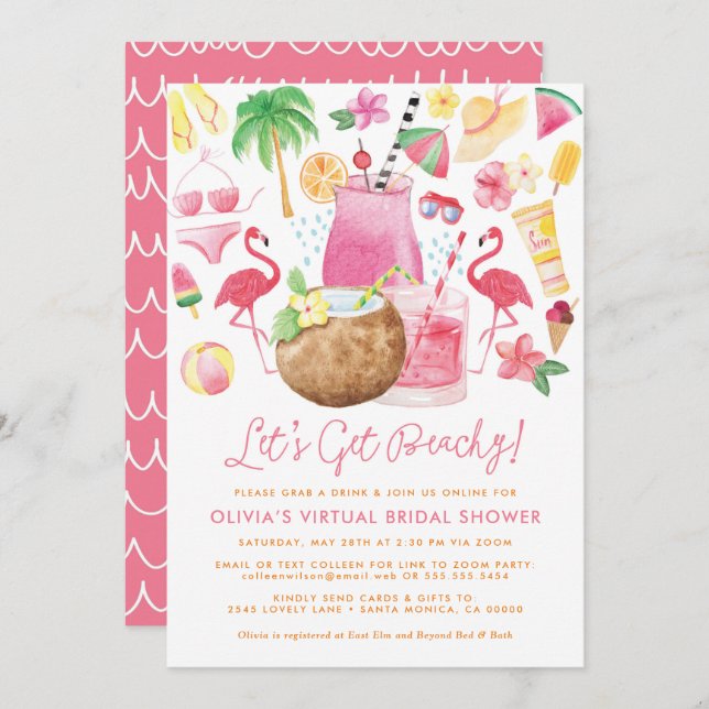 Beach Bridal Shower Invitation (Front/Back)