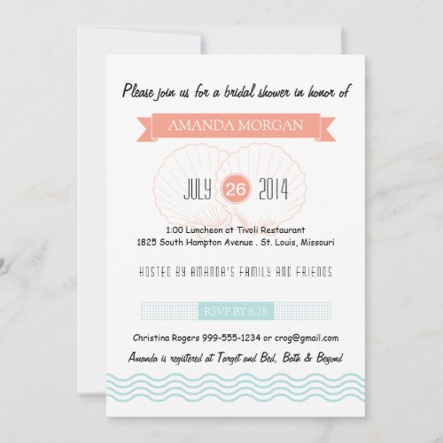 Beach Bridal Shower invitation