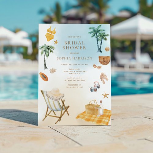 Beach Bridal Shower Invitation