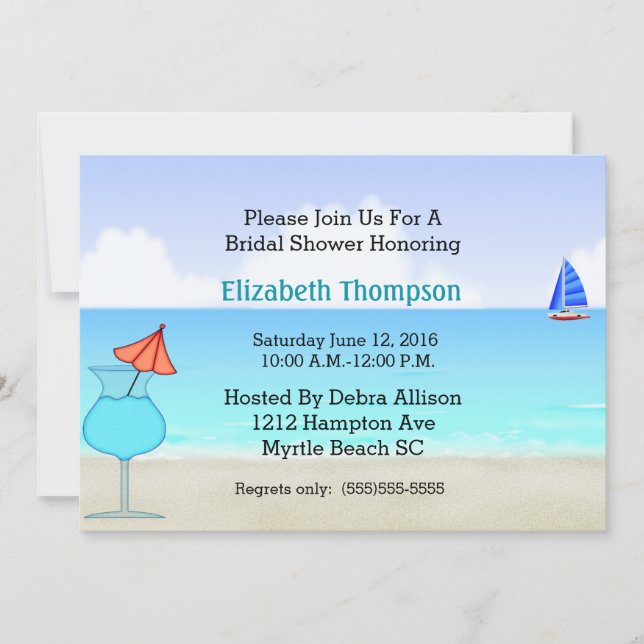 Beach Bridal Shower Invitation (Front)