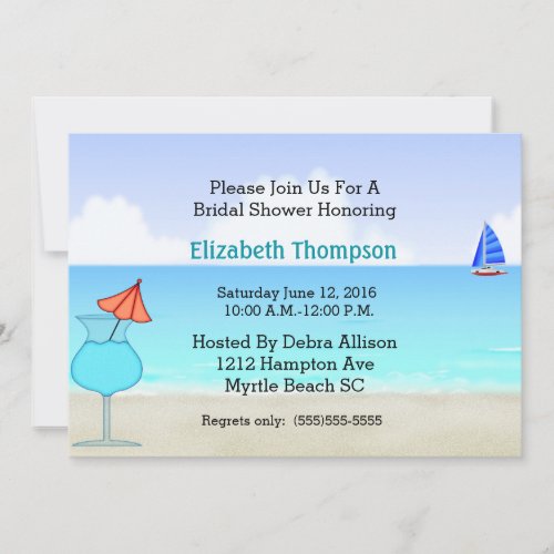 Beach Bridal Shower Invitation