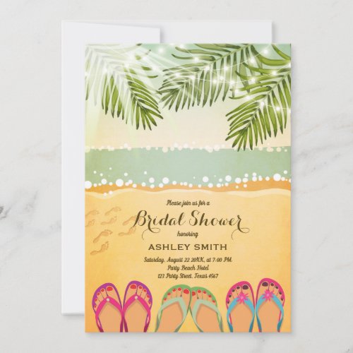 Beach Bridal shower invitation Vintage Tropical