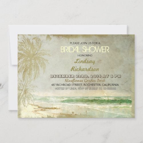 beach bridal shower invitations