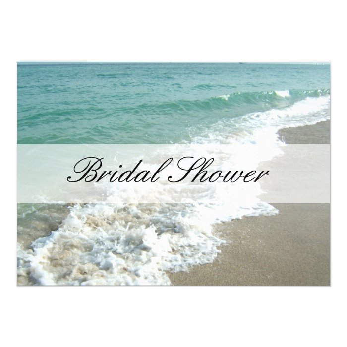 Beach Bridal Shower Invitations, Aqua Blue/White