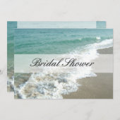 Beach Bridal Shower Invitations, Aqua Blue/White Invitation (Front/Back)