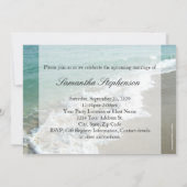 Beach Bridal Shower Invitations, Aqua Blue/White Invitation (Back)
