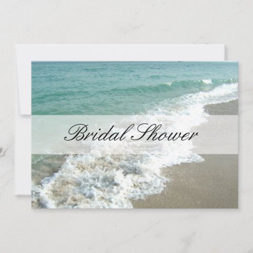 Beach Bridal Shower Invitations, Aqua Blue/White