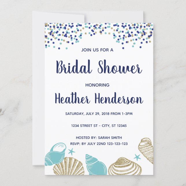 Beach Bridal Shower Invite (Front)