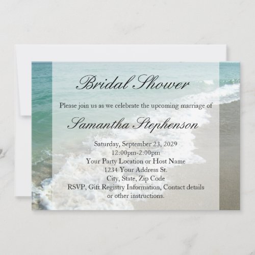 Beach Bridal Shower, White Ocean Surf Cards