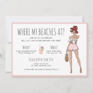 Beach Bride Bachelorette Party Weekend Itinerary   Invitation