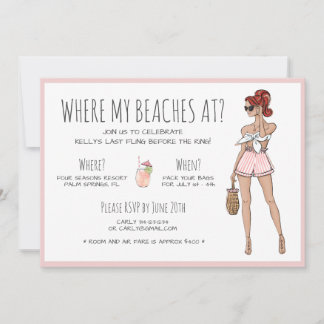 Beach Bride Bachelorette Party Weekend Itinerary   Invitation
