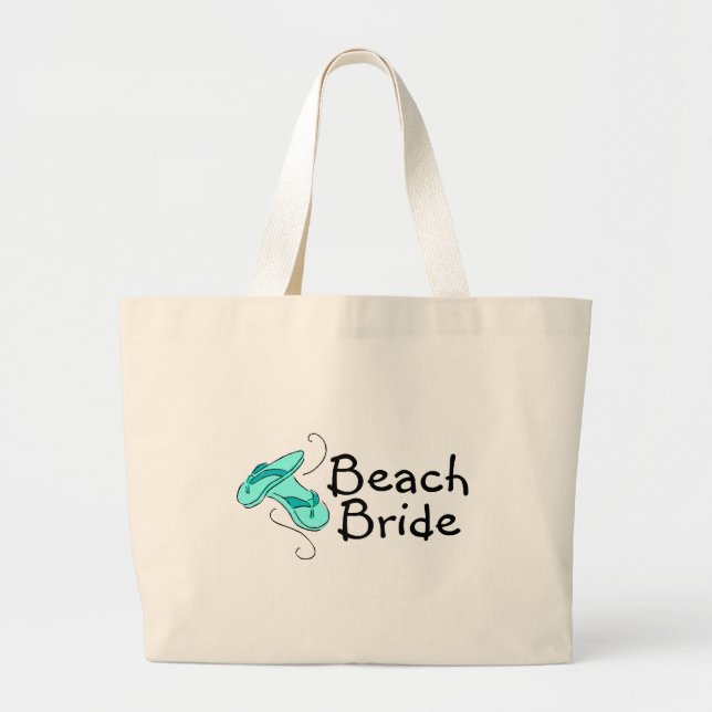 Beach Bride (Beach Wedding) Large Tote Bag (Front)
