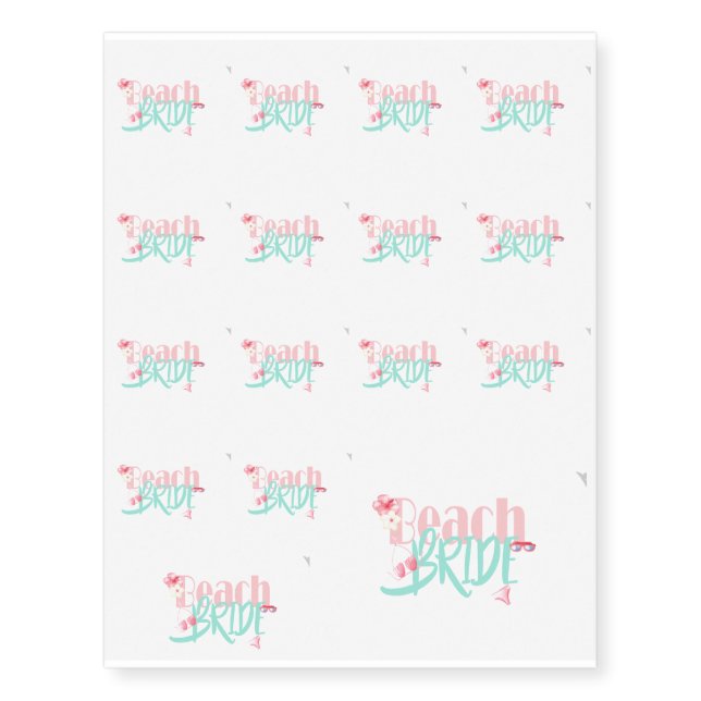 beach-bride-blue.gif temporary tattoos (Front)
