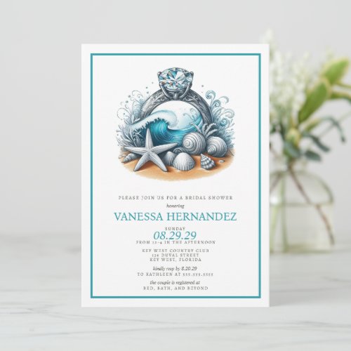 Beach Bride Bridal Shower Invitation