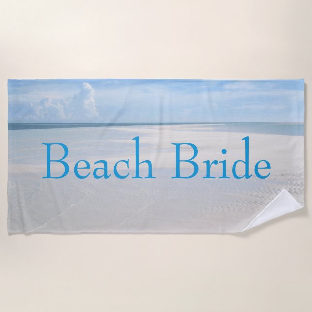 Beach Bride Destination Wedding Fun Beach Towel (Front)